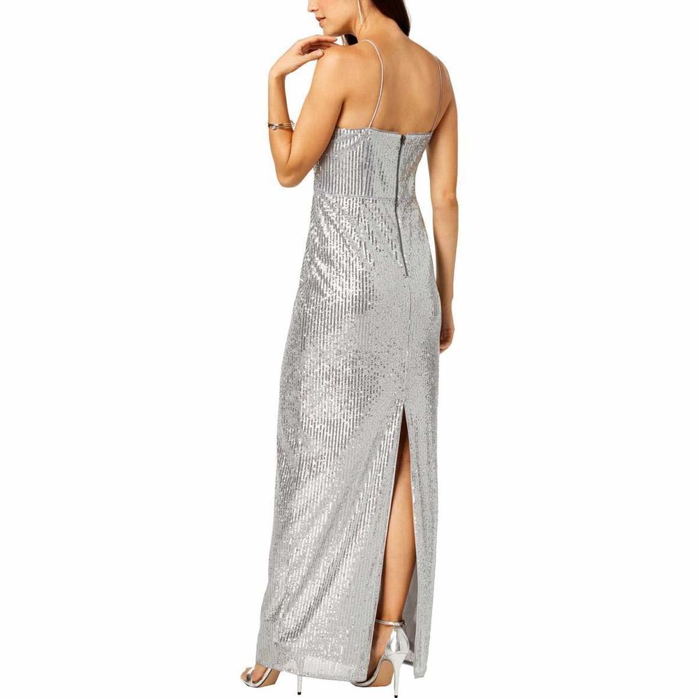 Adrianna Papell Womens Sequin Cutaway Gown Size 12